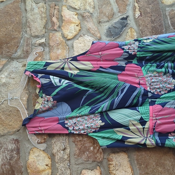 talbots voile hibiscus maxi dress - Picture 9 of 14